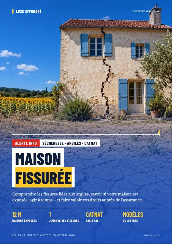 Couverture de « Maison fissurée », Sécheresse, argiles et CatNat